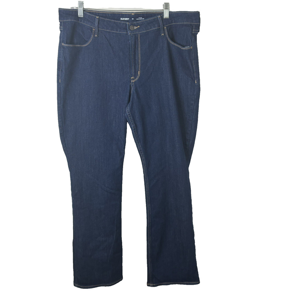 Old Navy Women's Dark Wash Mid-Rise Wow Boot-Cut Jeans Size 16